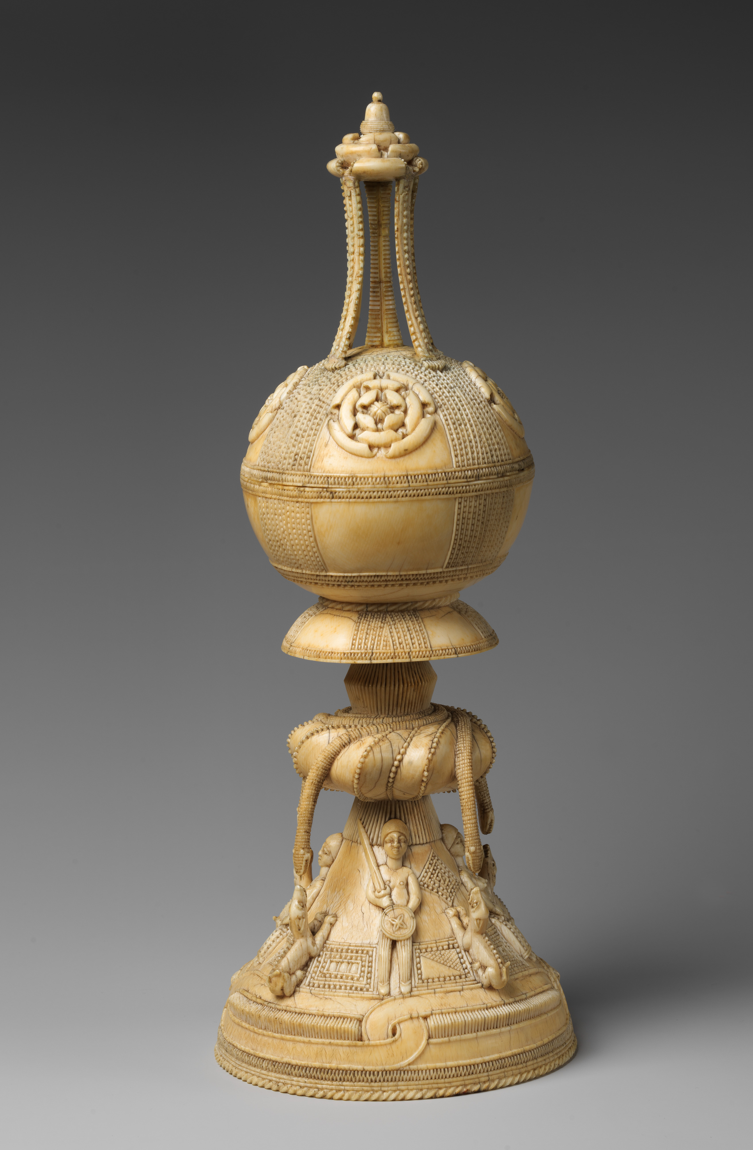 Carved Ivory Decorative Vessel