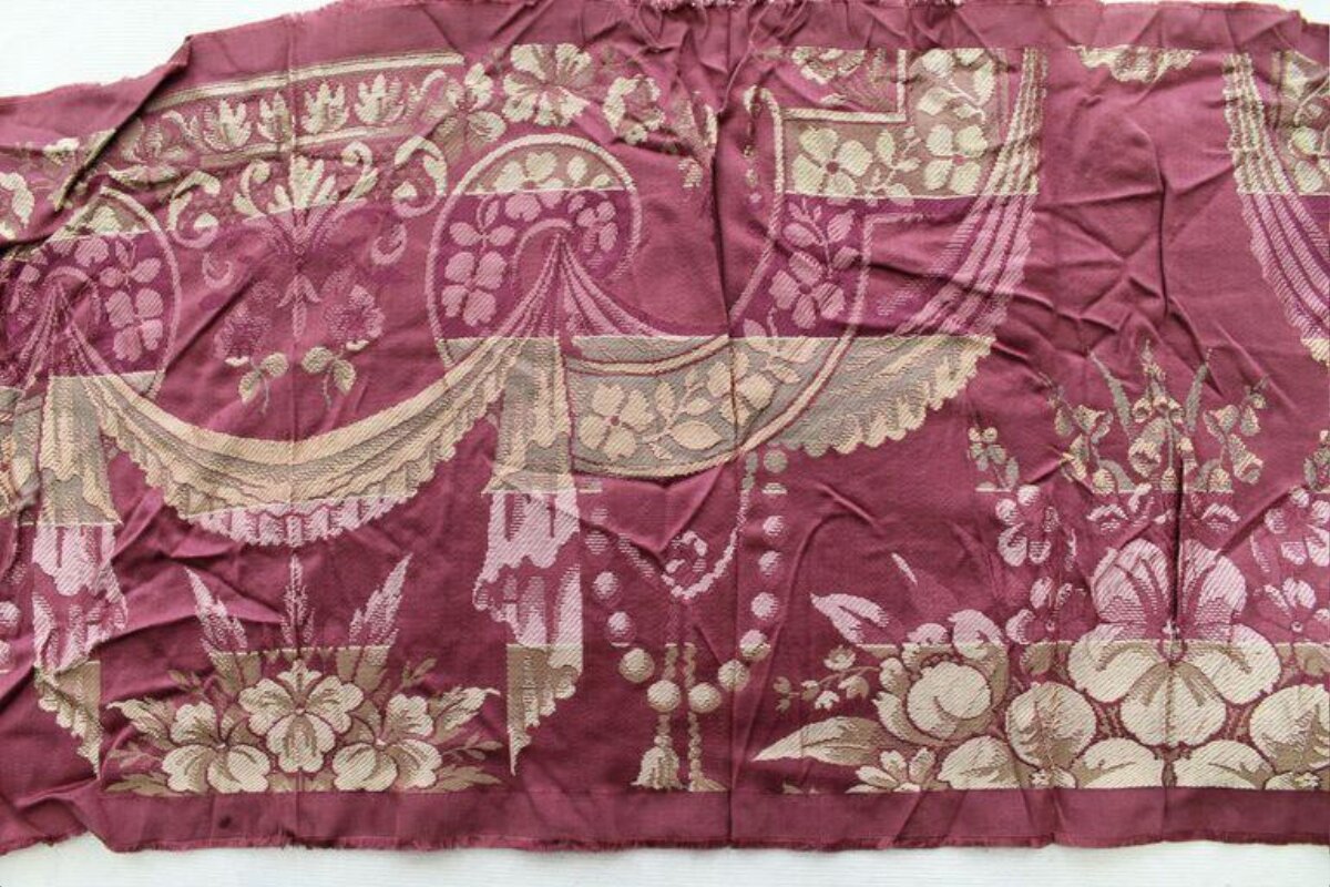 Vintage Pink Damask Woven Fabric