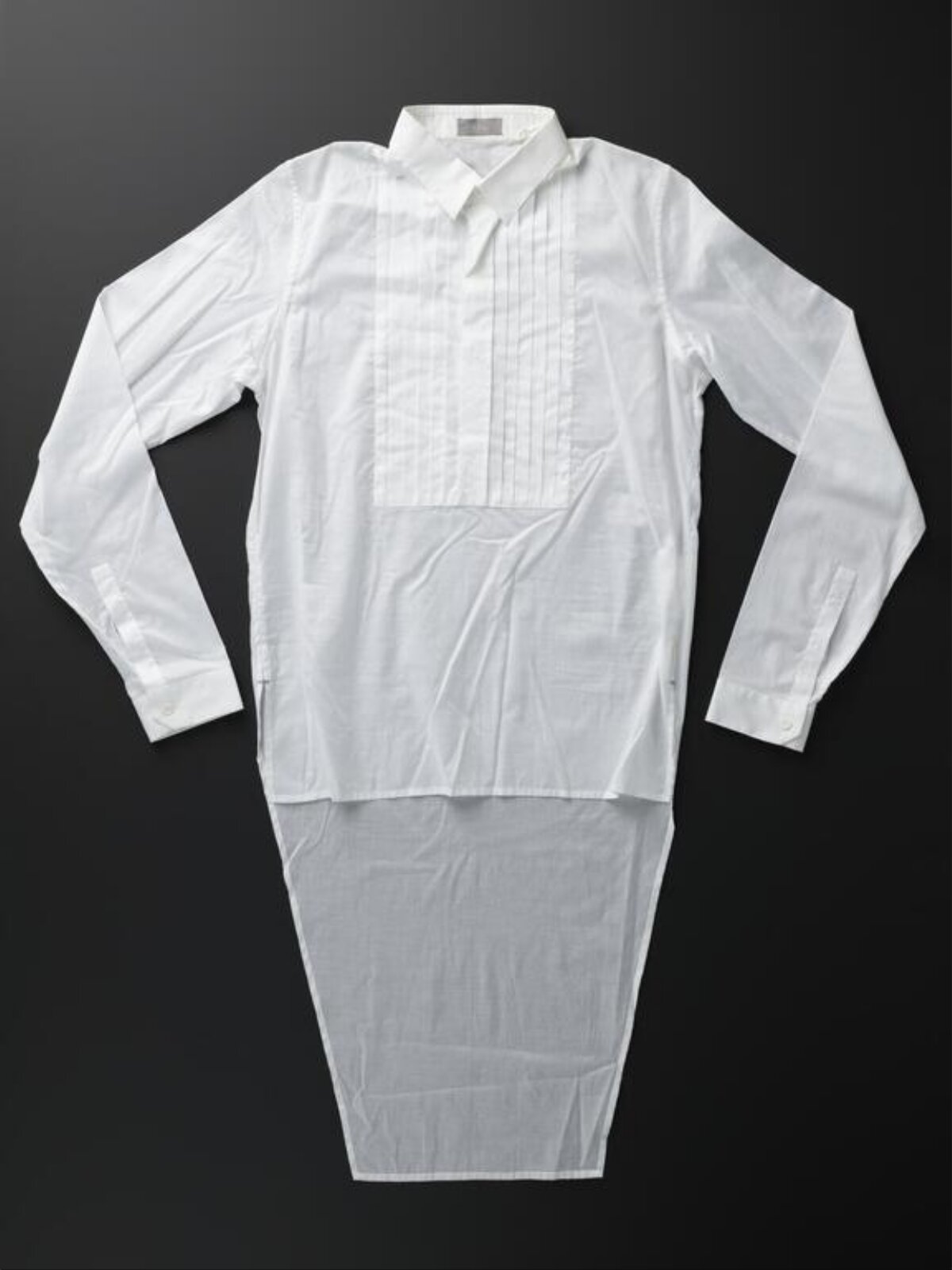White Long Asymmetric Shirt
