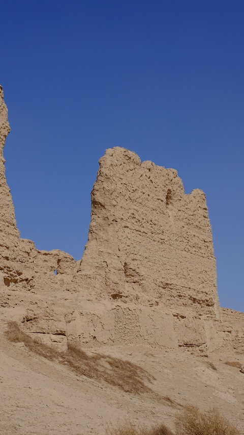 Ancient Earthen Ruins in Desert