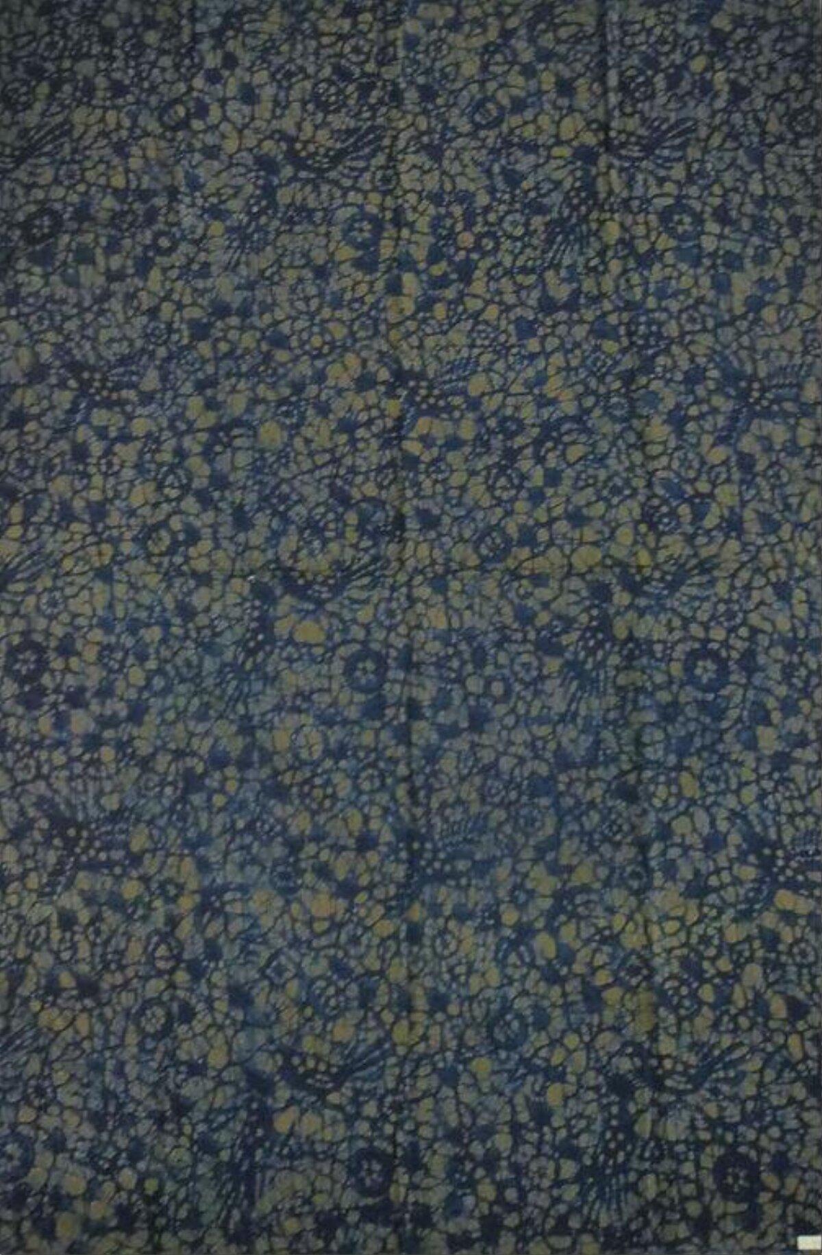 Blue Yellow Cracked Texture Fabric