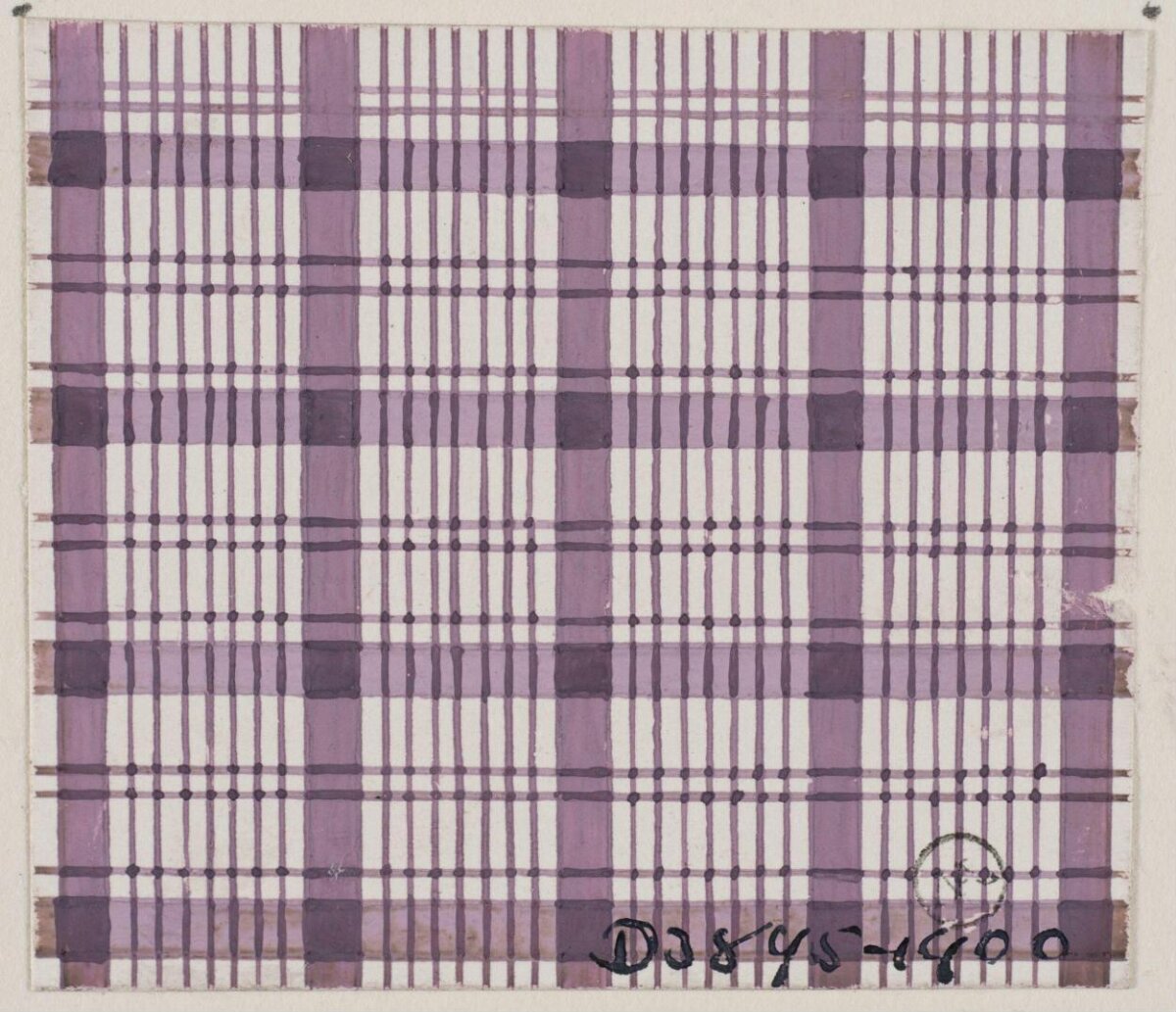 Hand-drawn Purple Plaid Textile Design