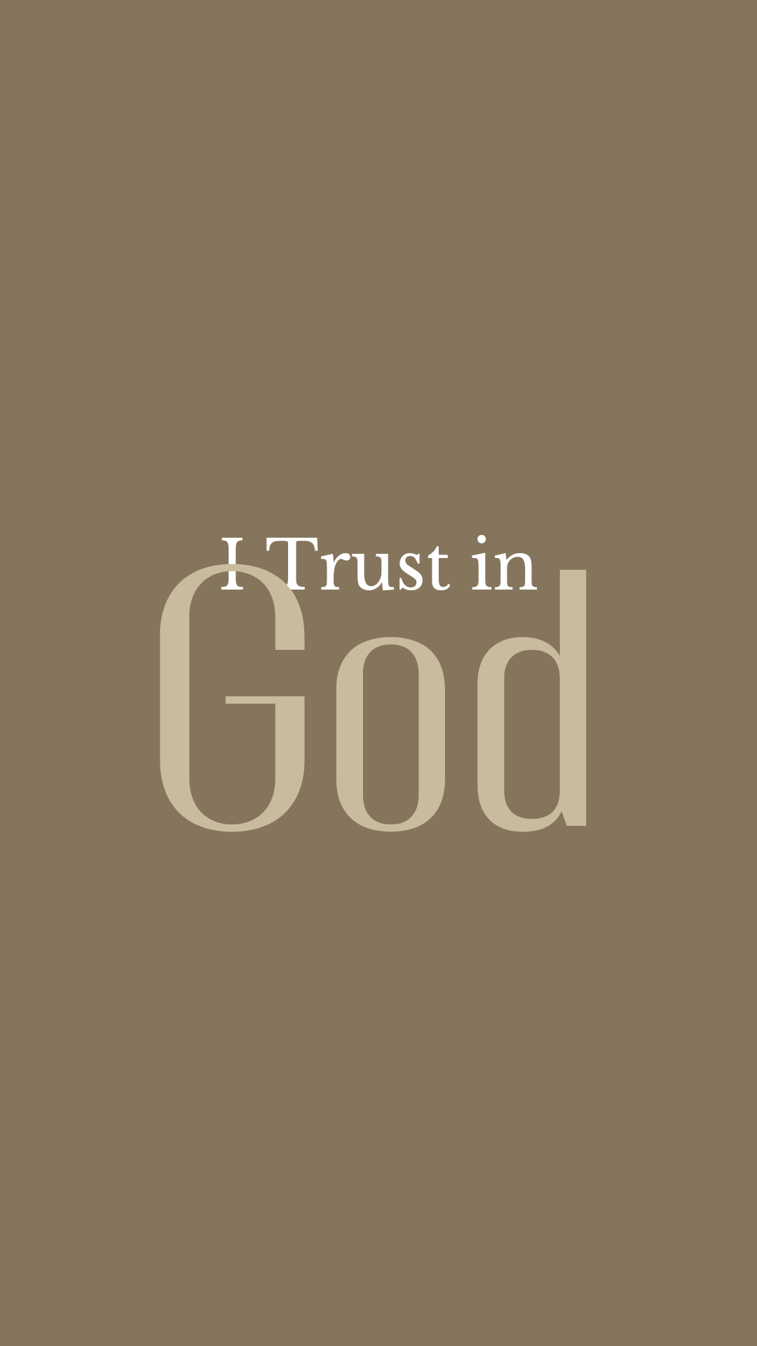 I Trust in God Minimal Design