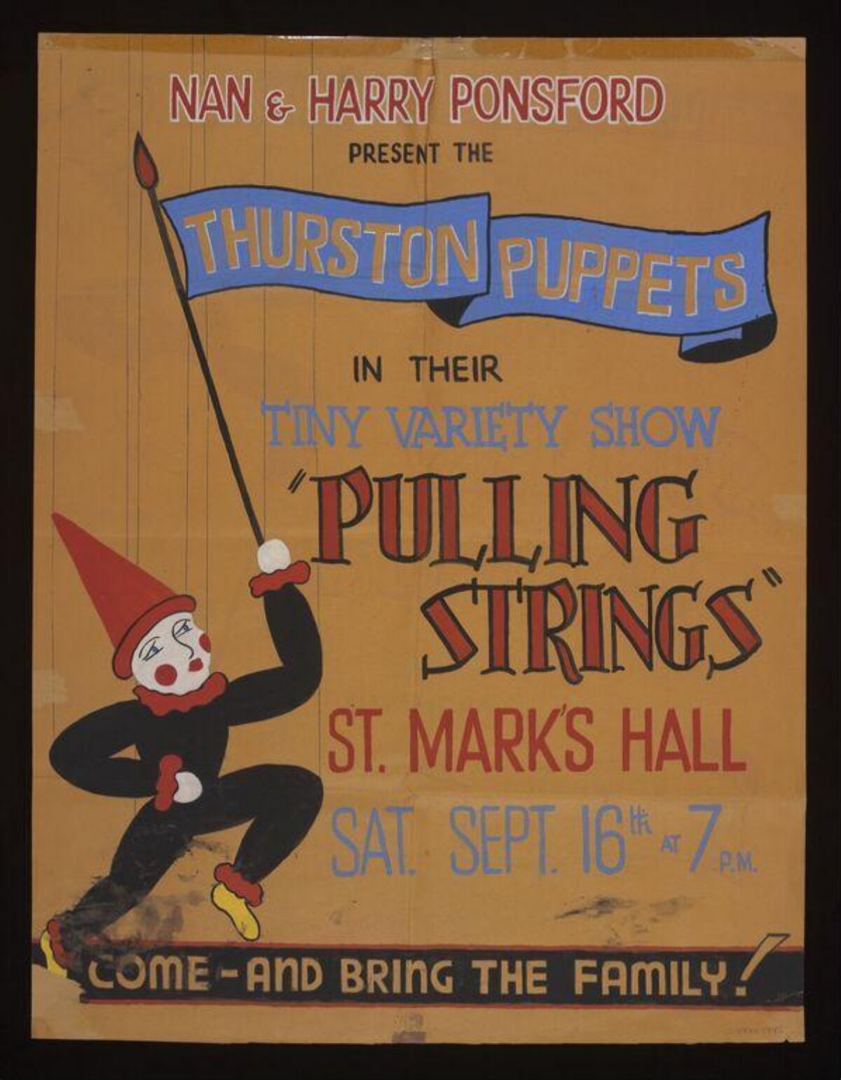 Vintage Thurston Puppets Show Poster