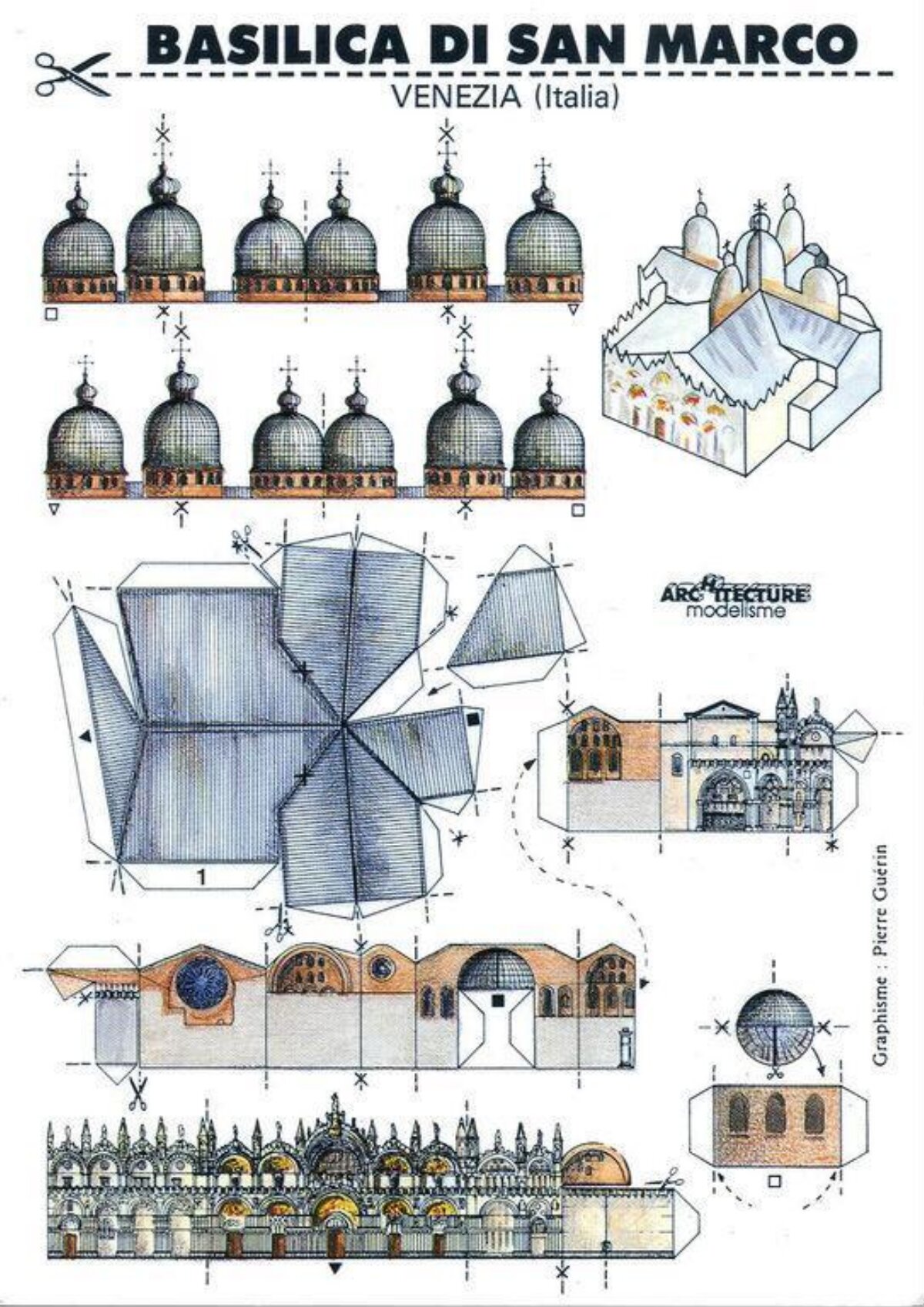 San Marco Basilica Paper Model Template