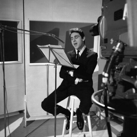 Singer Recording in Studio
