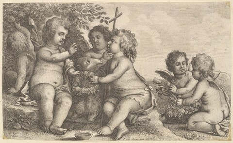 Engraving of Infant Saints and Putti