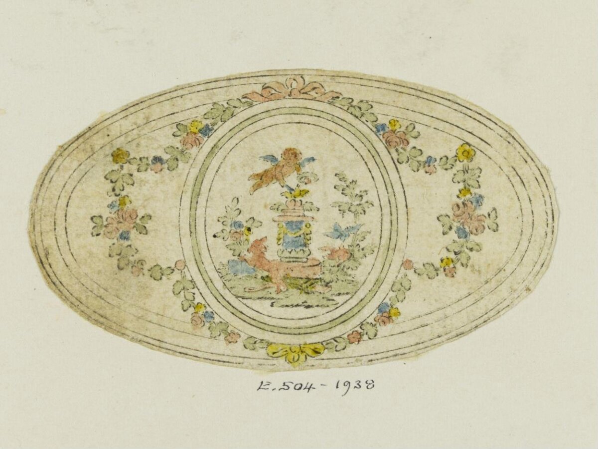 Oval Decorative Design Sketch