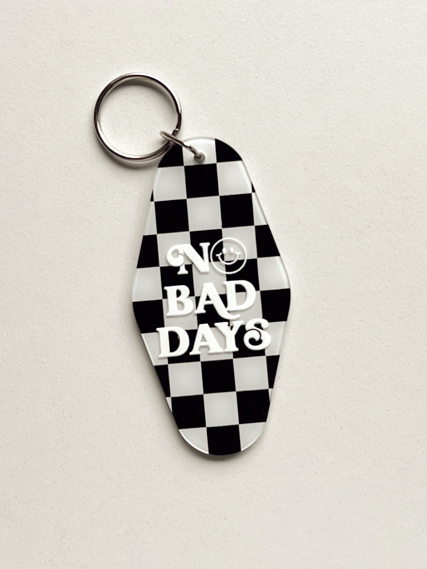No Bad Days Checkered Keychain