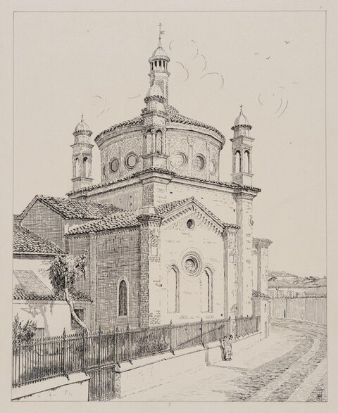 Ink Sketch of European Church