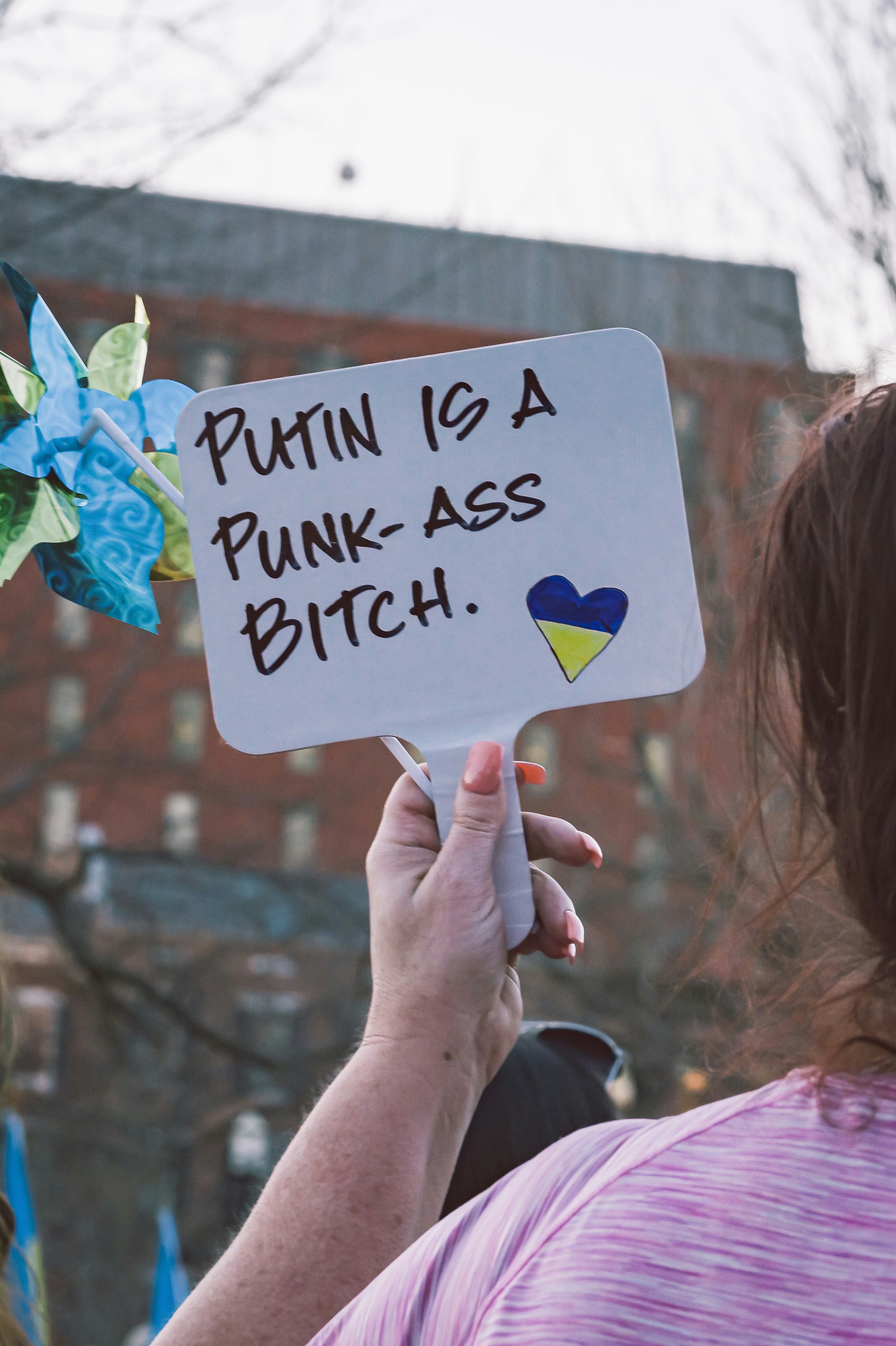 Anti-Putin Pro-Ukraine Protest Sign