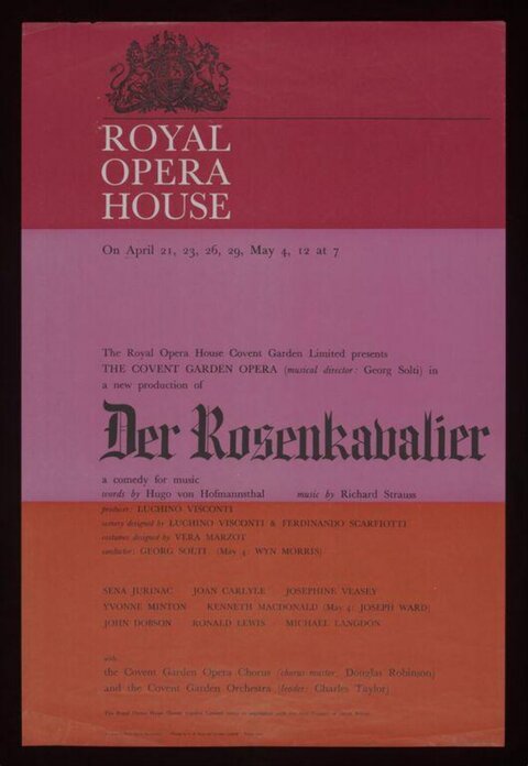 Royal Opera House Der Rosenkavalier Poster