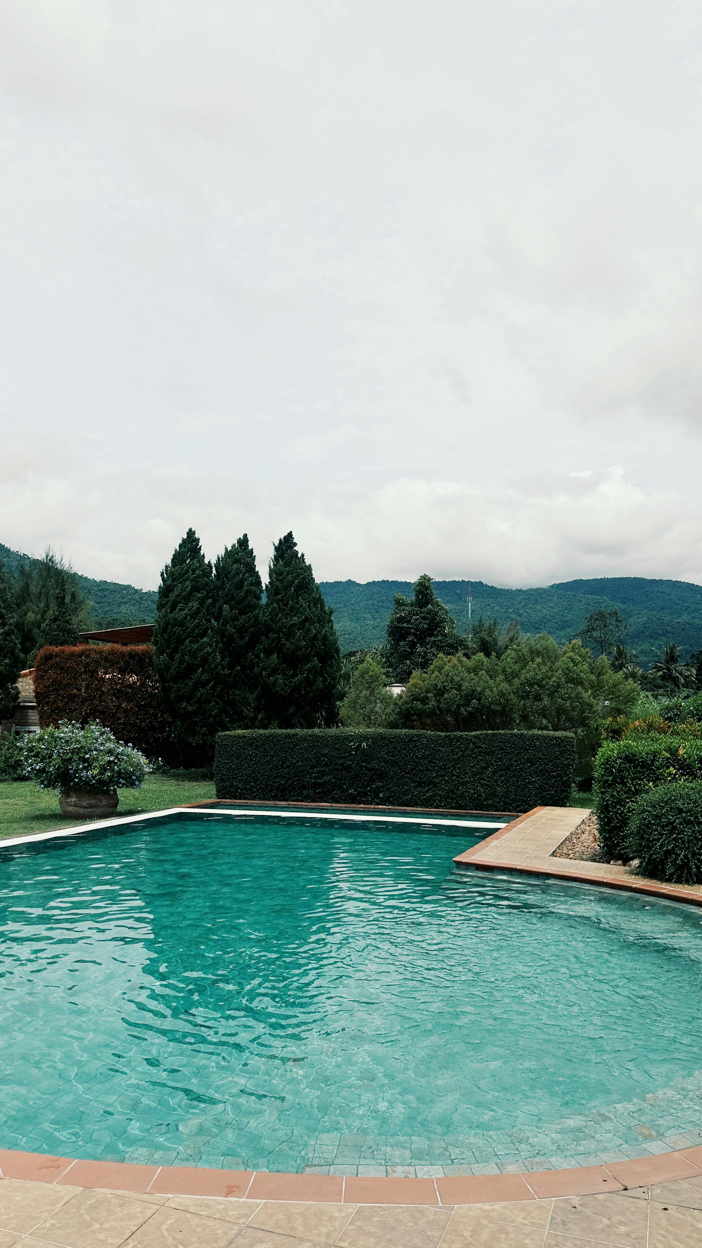 Private Pool with Mountain Backdrop