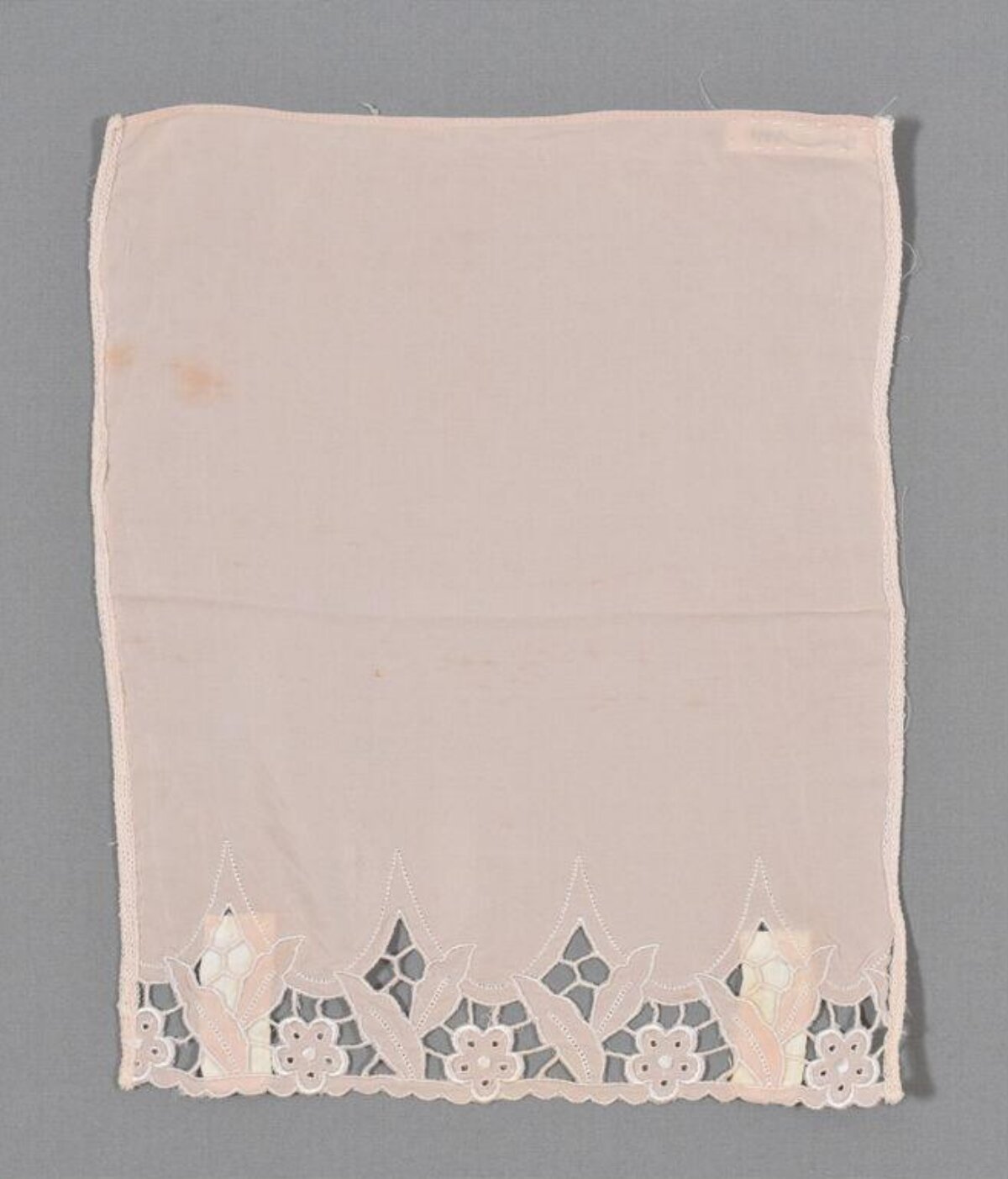 Pale Pink Cutwork Lace Handkerchief