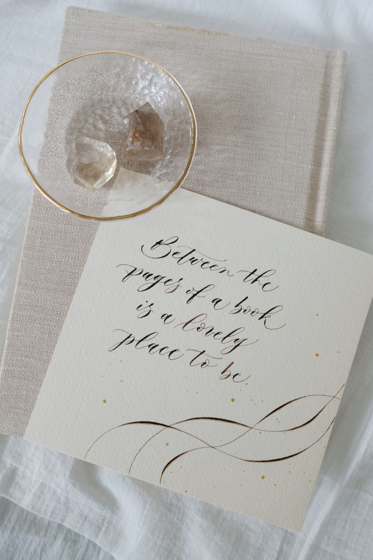 Book Themed Calligraphy Quote Flat Lay