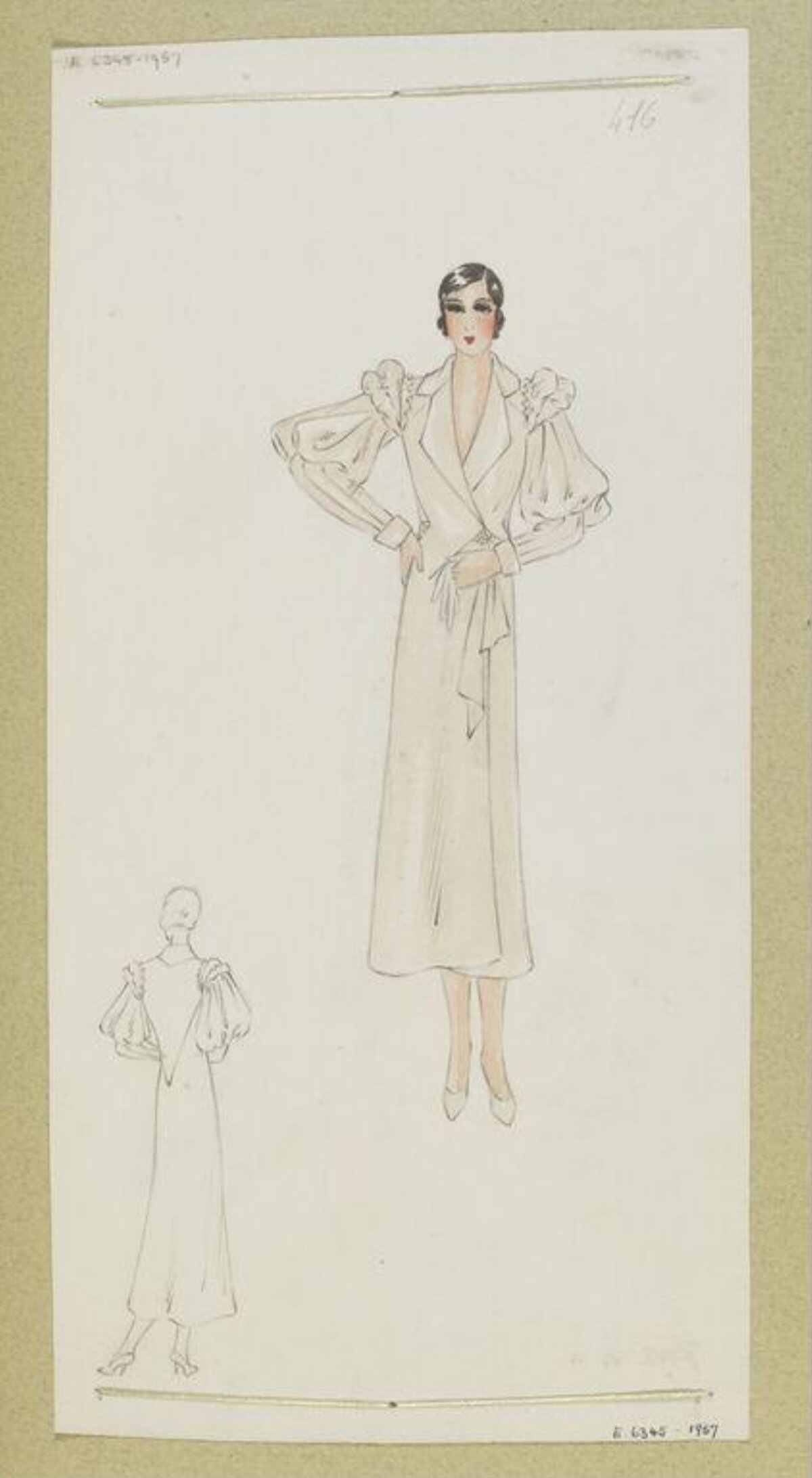 Vintage Dress Fashion Design Sketch