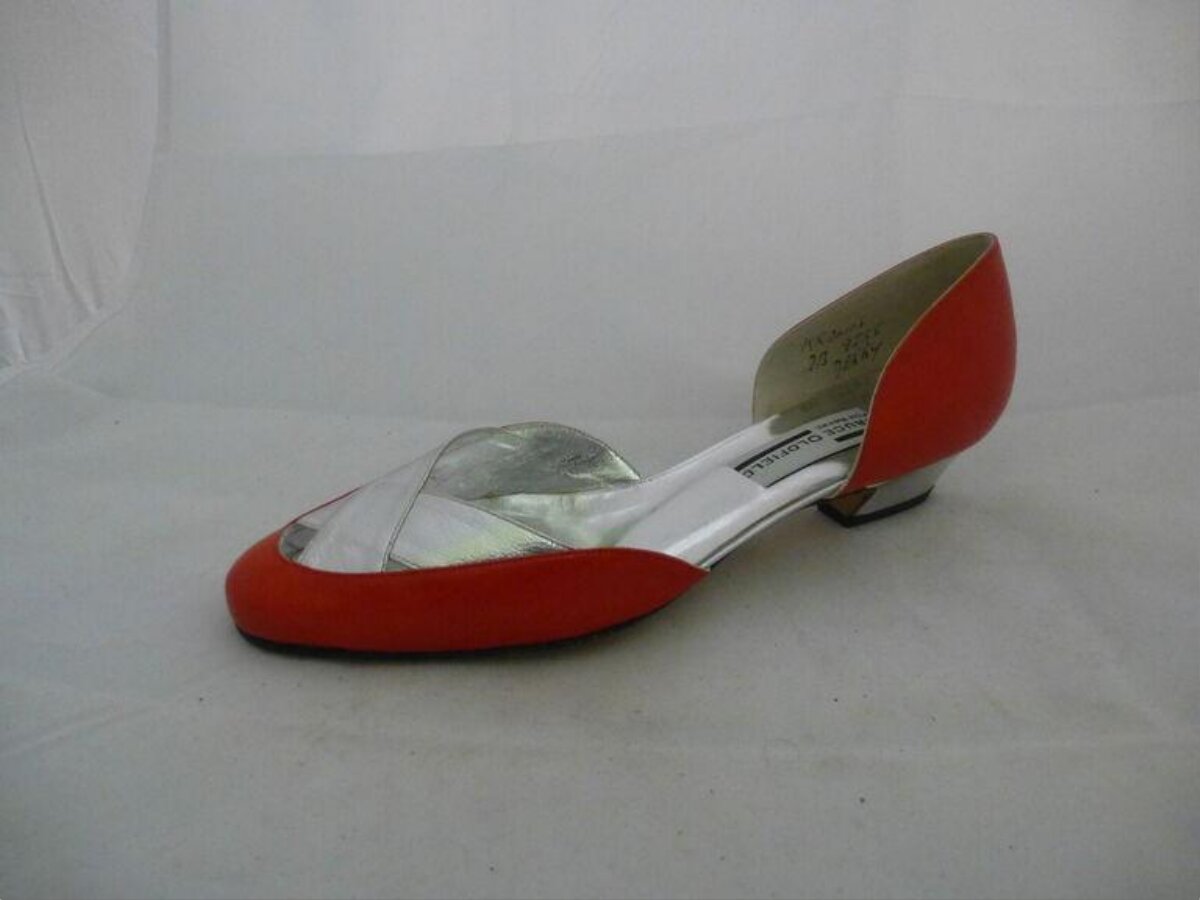 Red and Silver Women's Flat Shoe