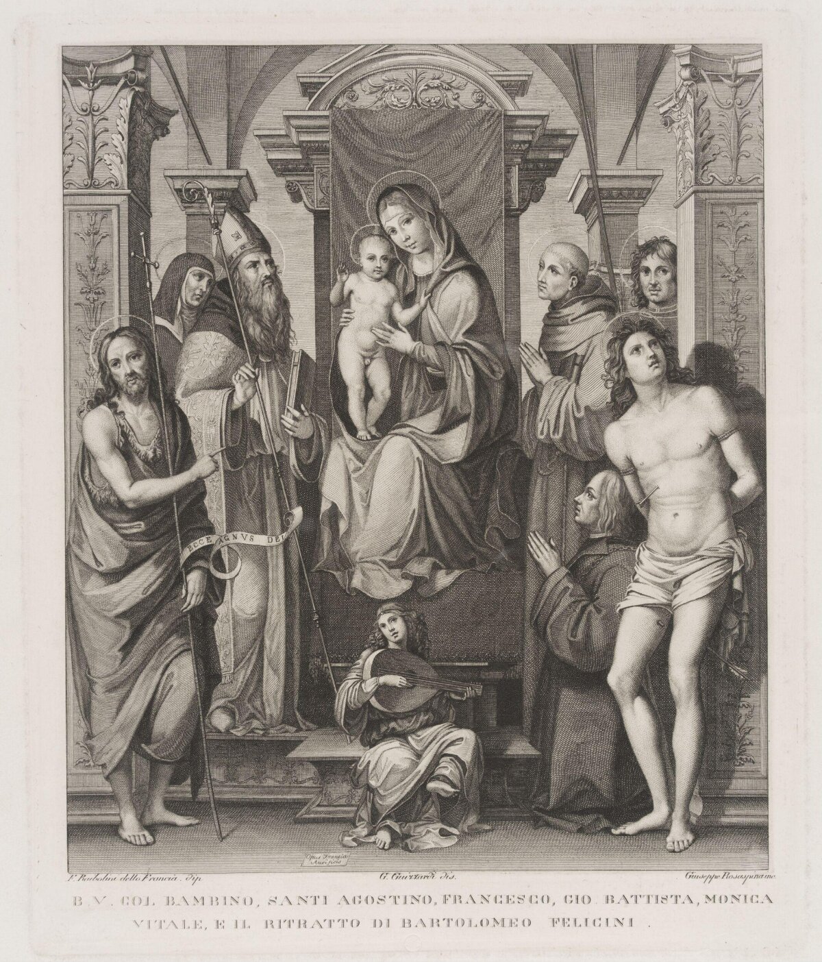 Madonna and Child with Saints Engraving