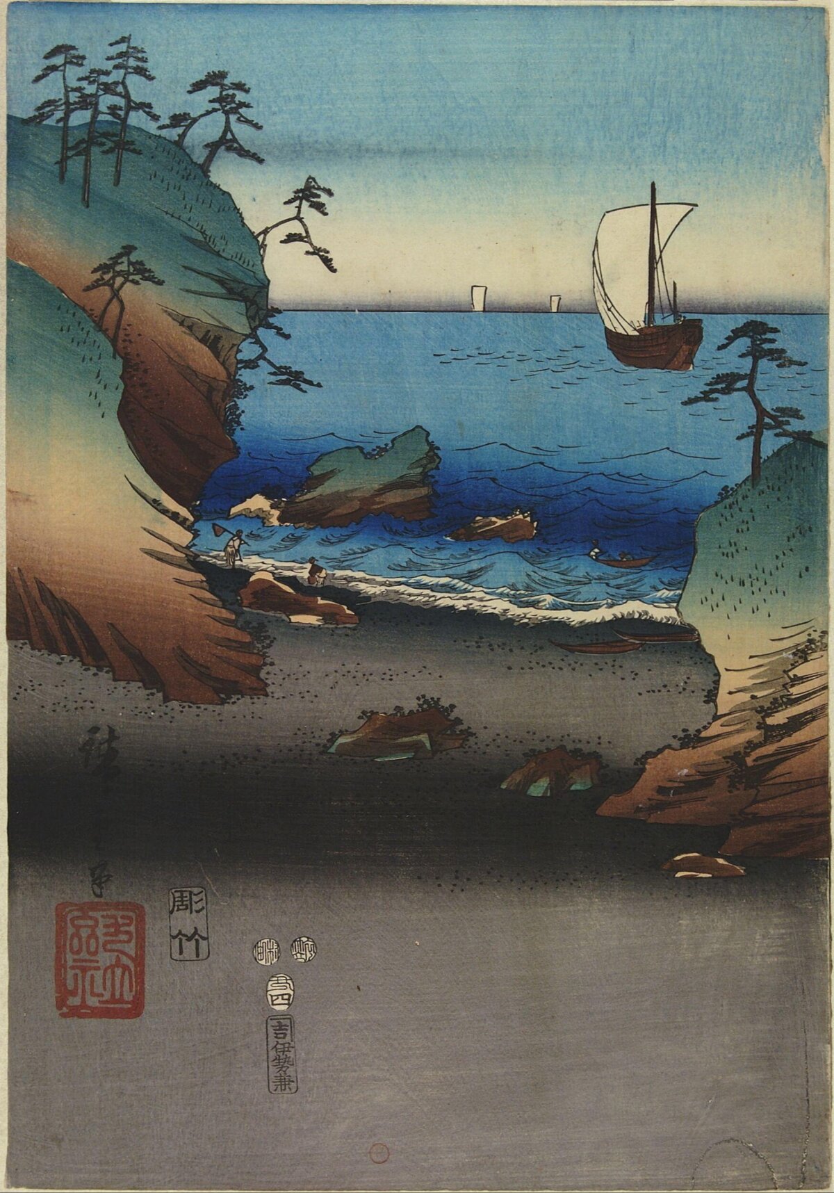 Japanese Coastal Seascape Ukiyo-e