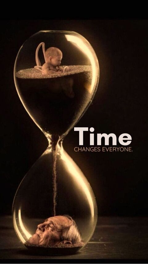 Time Changes Everyone Hourglass Art