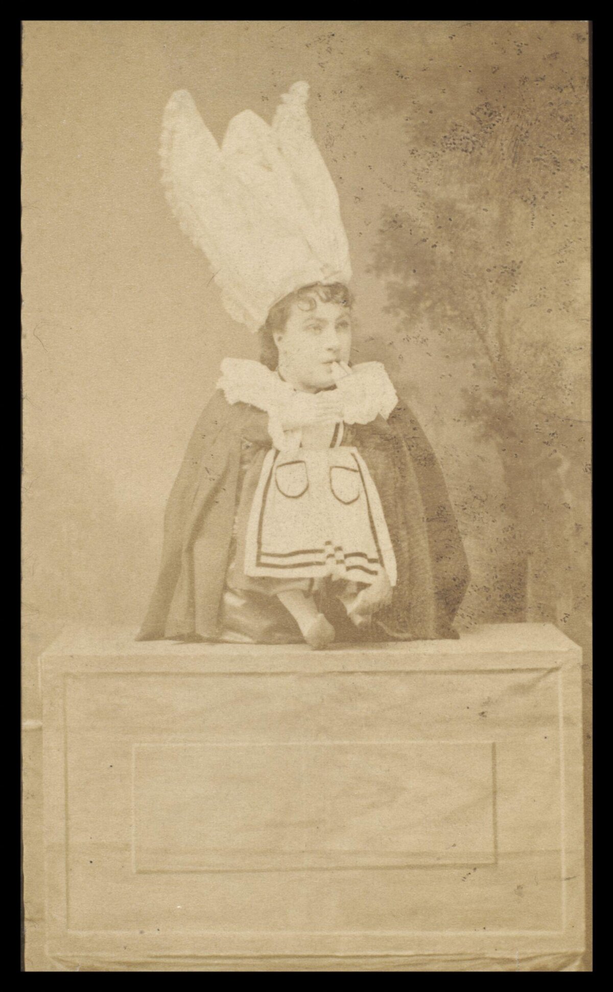 Vintage Half-Body Illusion Portrait