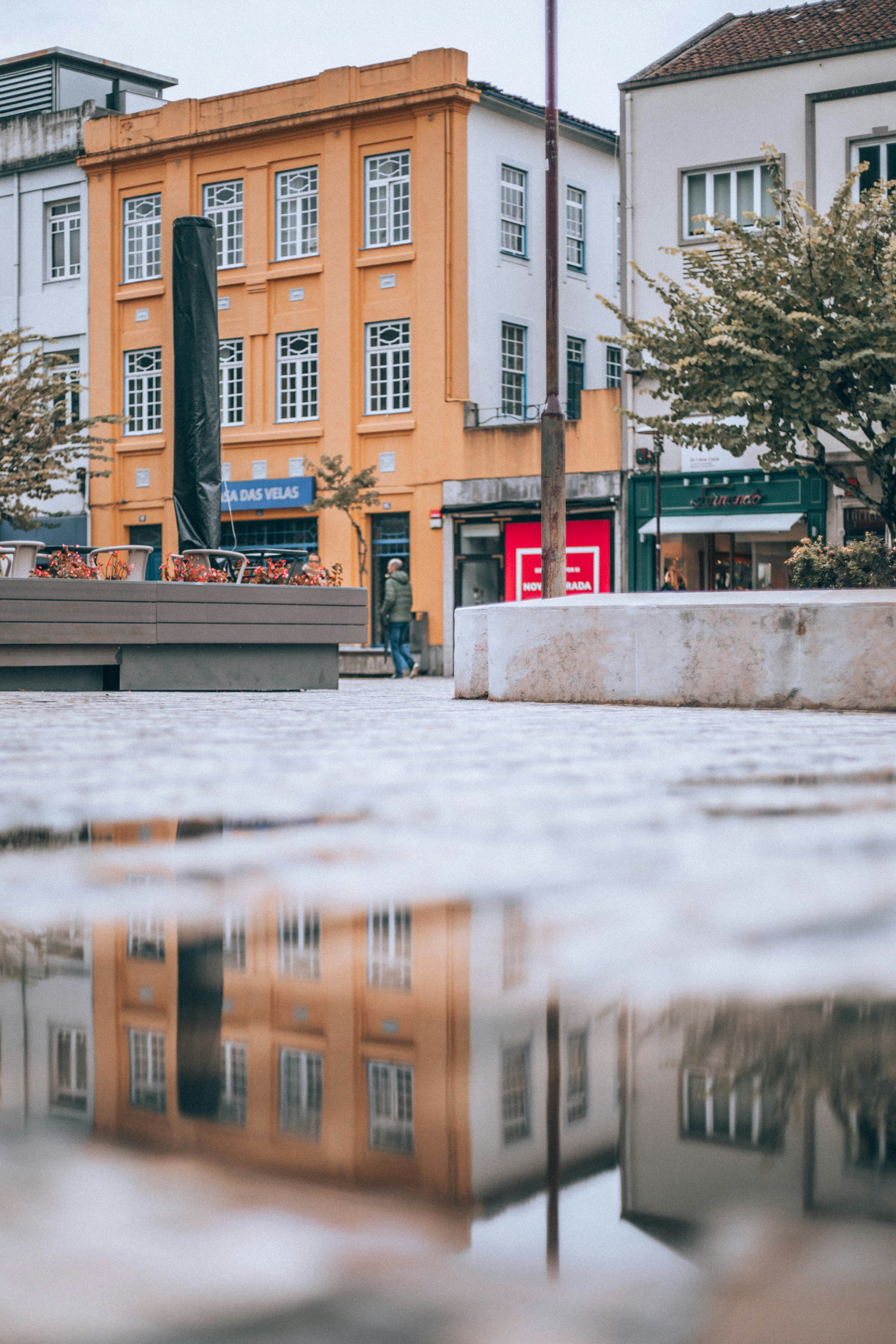 Post-rain Town Square Reflection