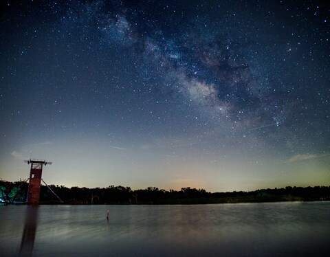 Milky Way over Lakeside at Night