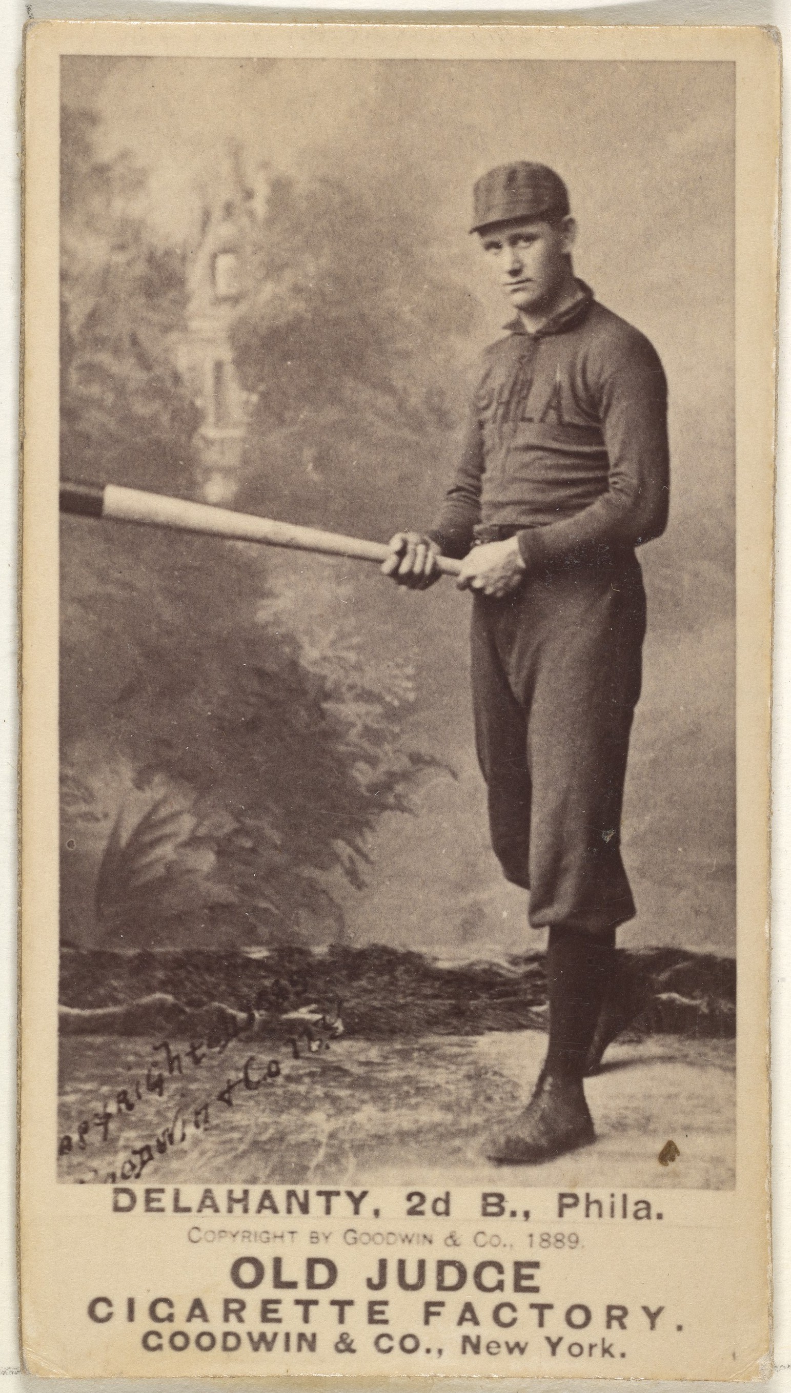 1889 Delahanty Baseball Cigarette Card