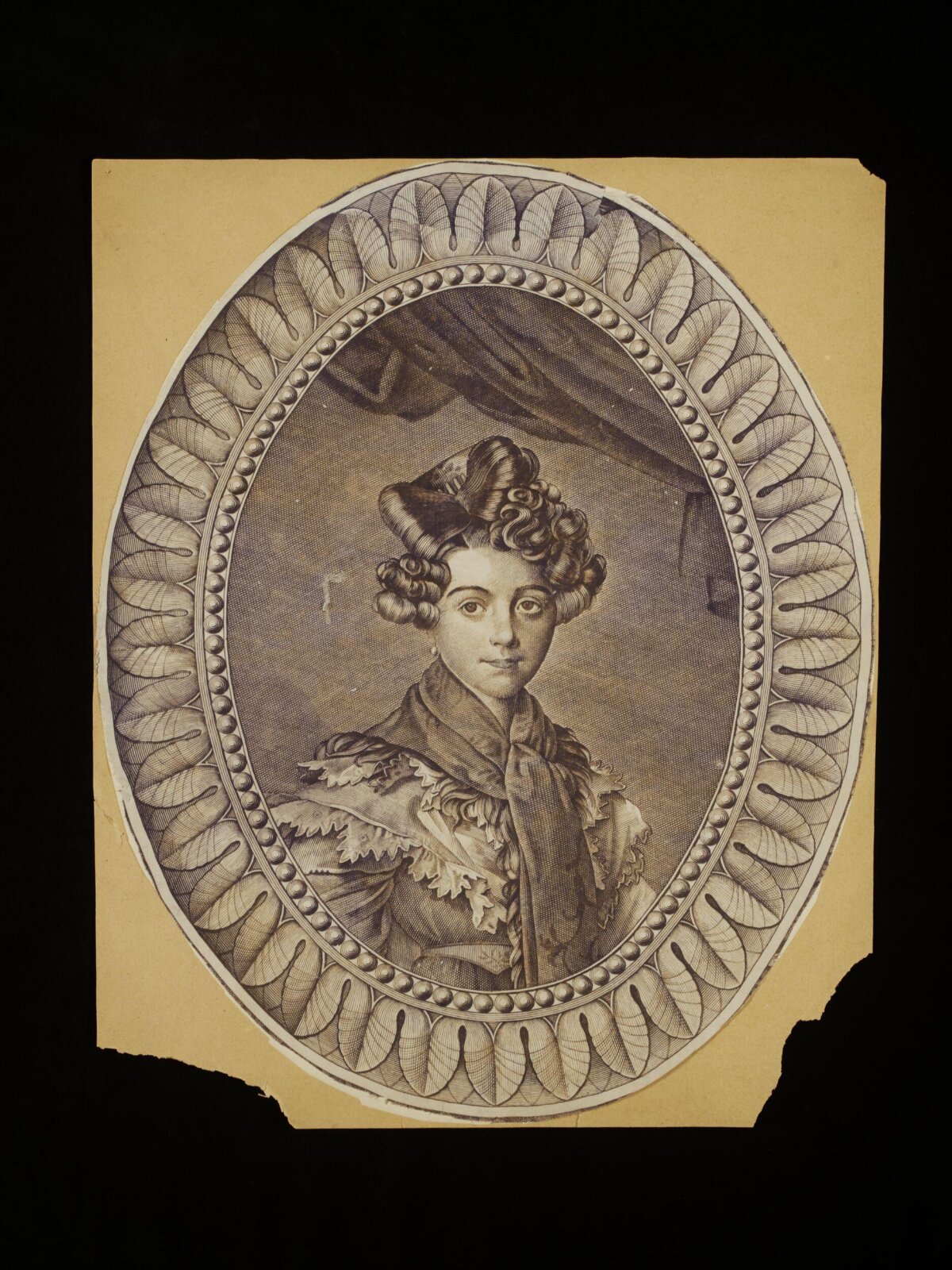 19th Century Woman Engraved Portrait