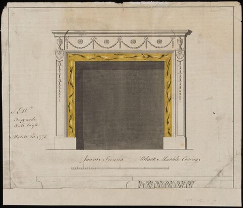 1775 Marble Fireplace Design Drawing