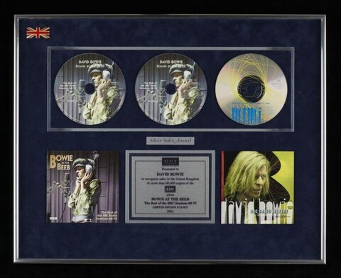 David Bowie Silver Sales Award Display