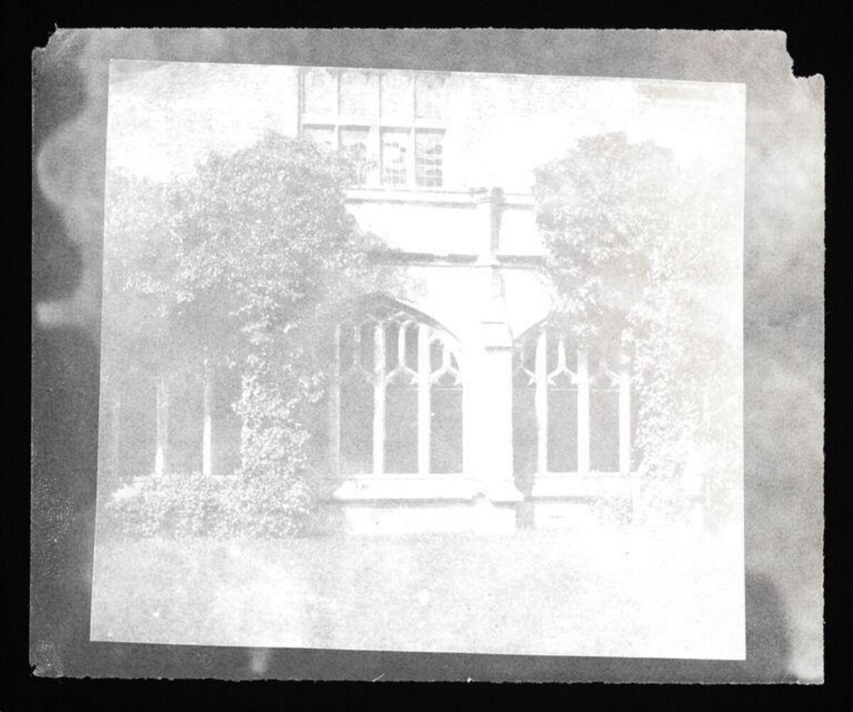 Old Photo of Ivy-Covered Gothic Building