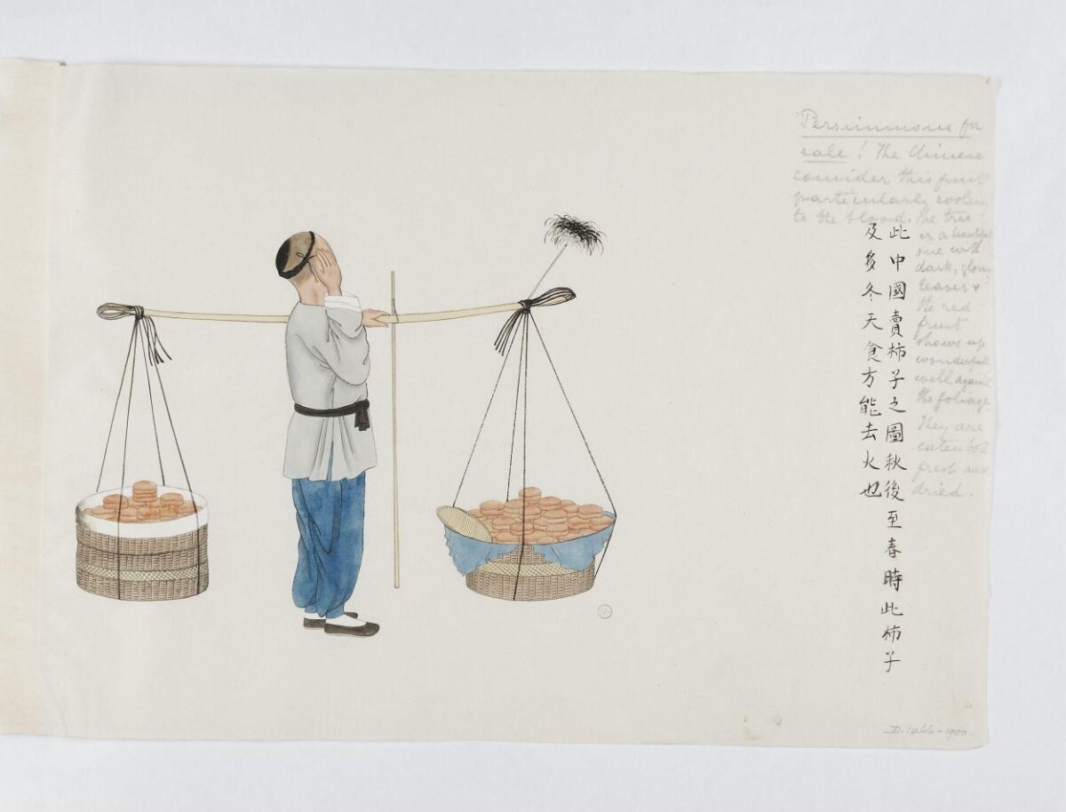 卖干柿子的街头小贩