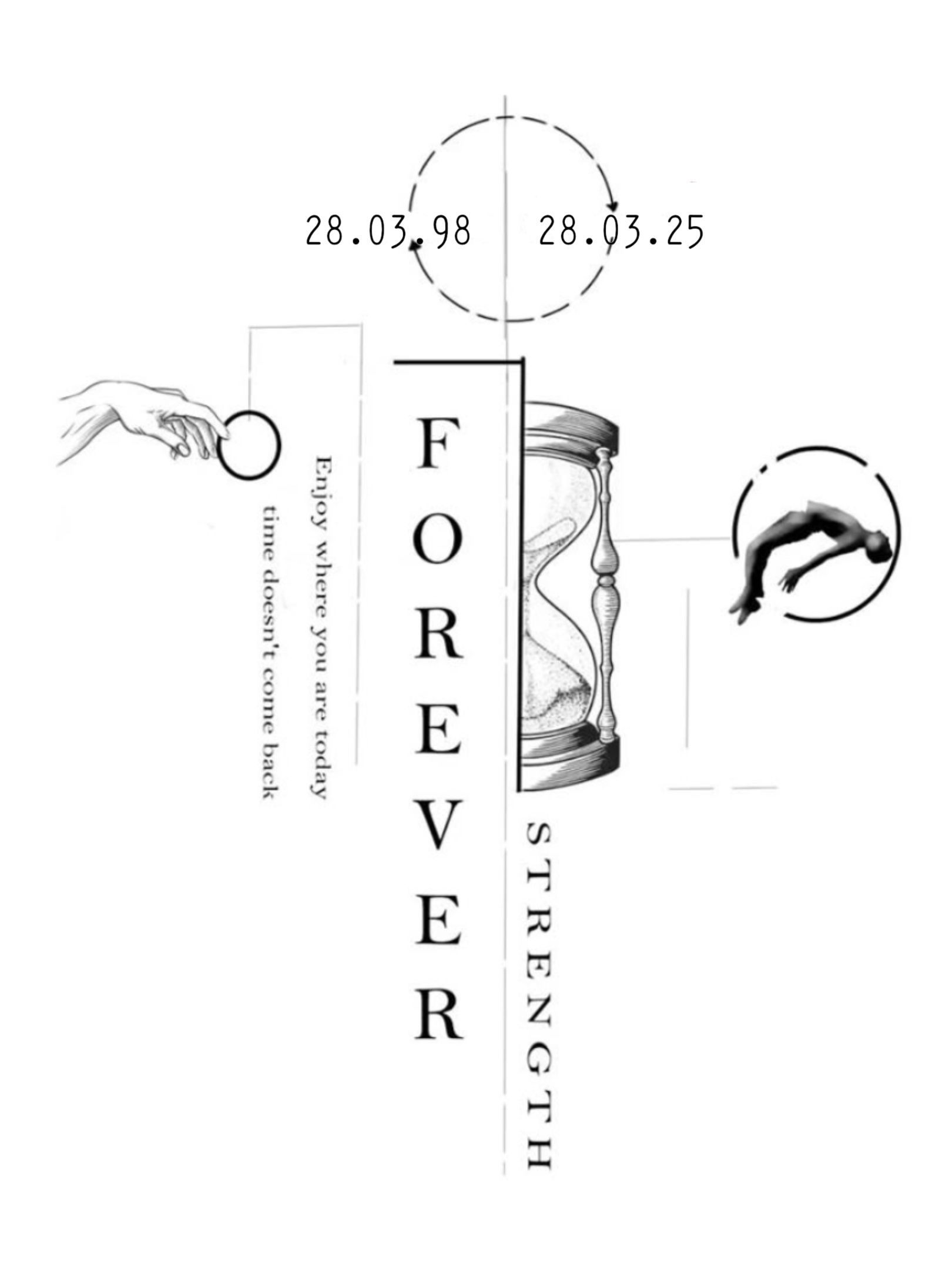 Forever Strength Time Tattoo Design