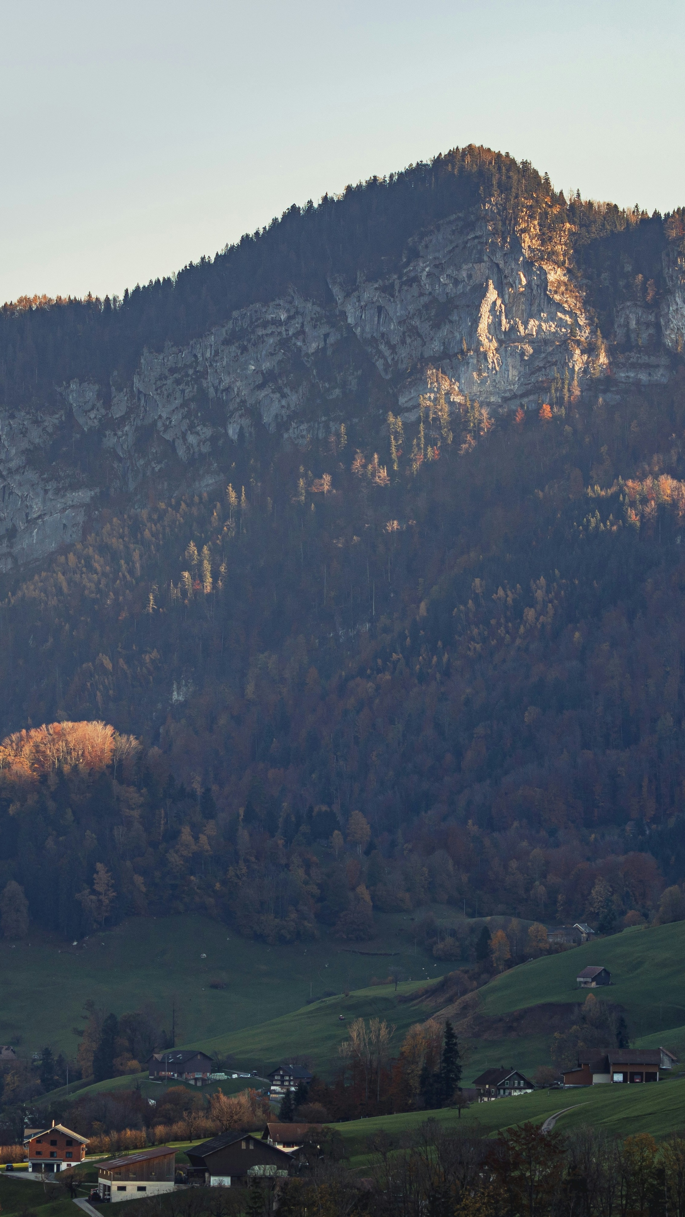 Autumn Alpine Mountain Valley Village