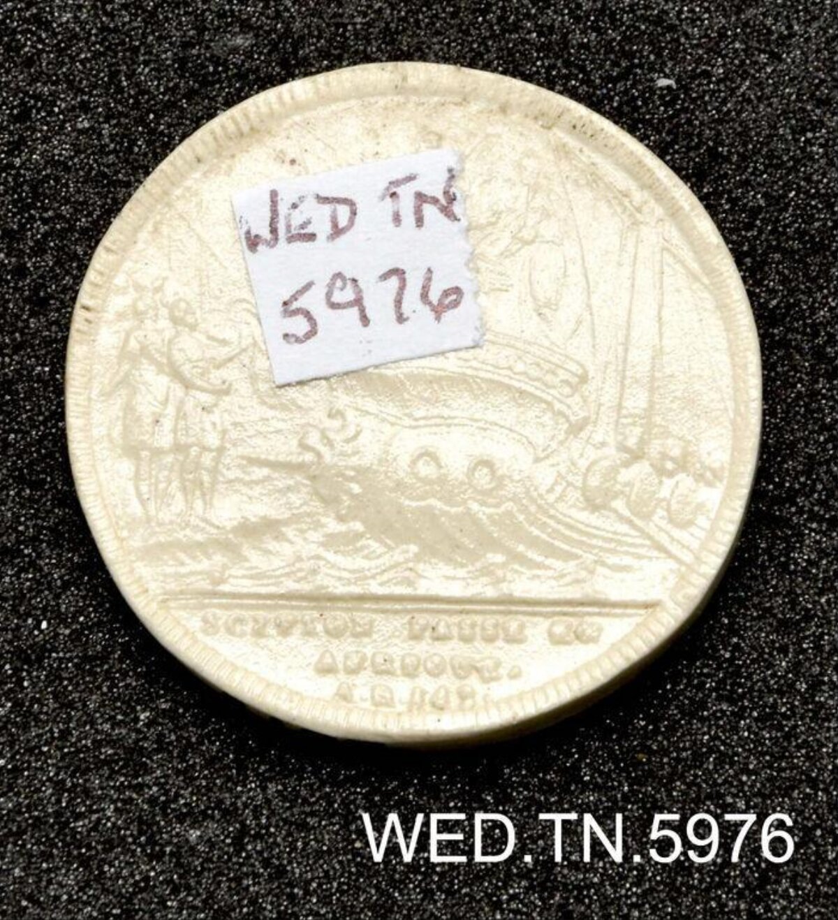 Cataloged Plaster Cast of Historical Medallion