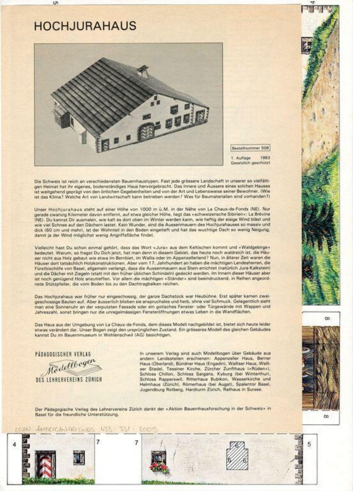 Hochjurahaus Paper Model Sheet
