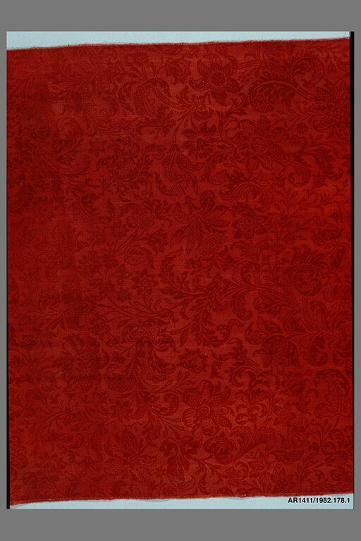 Red Floral Patterned Fabric Sample