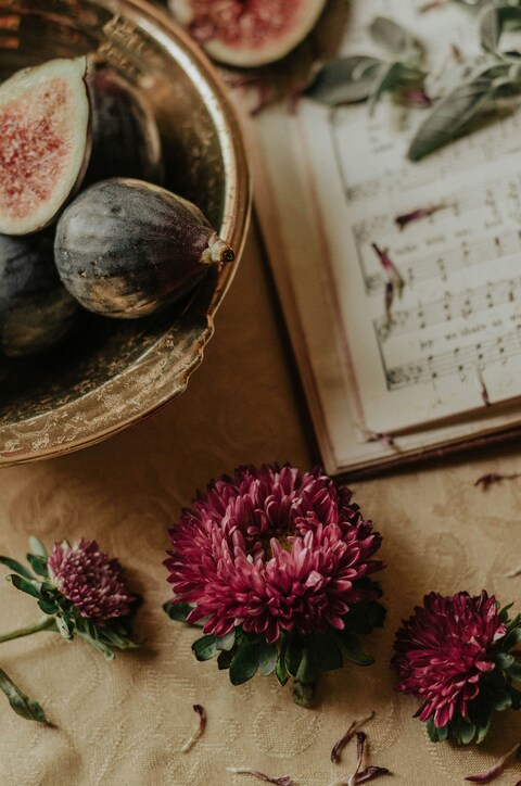 Still Life of Figs and Flowers