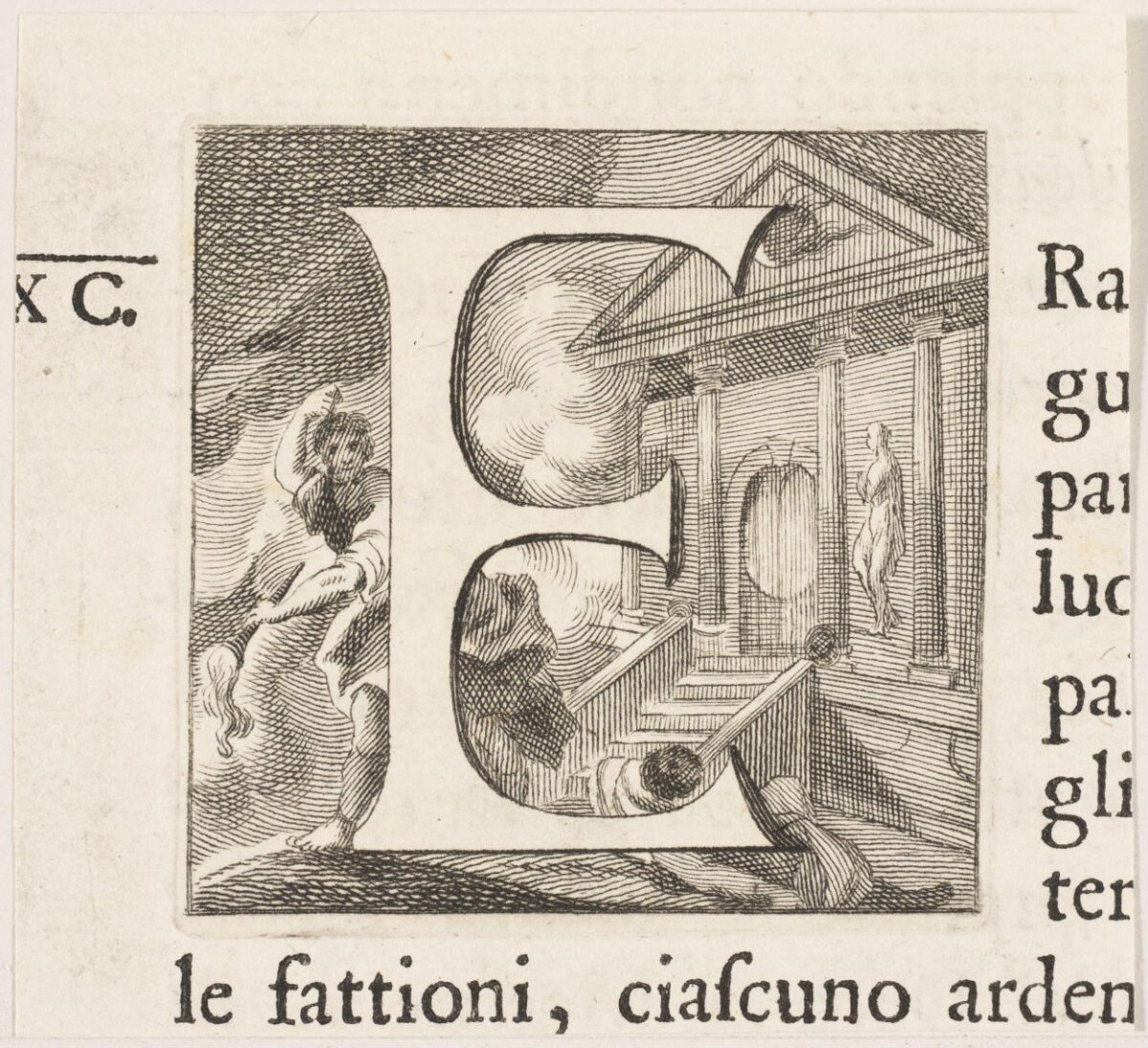Engraved Decorated Initial Letter B