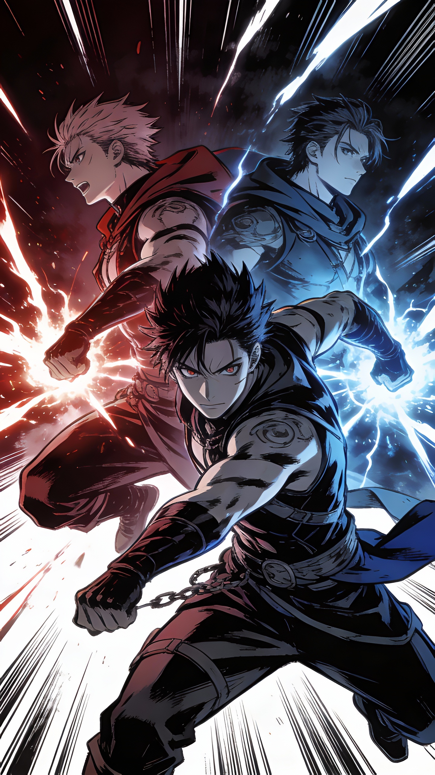 Three Anime Warriors Ready For Battle