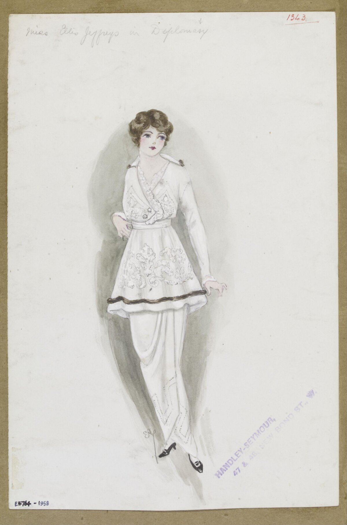 Vintage Costume Fashion Sketch