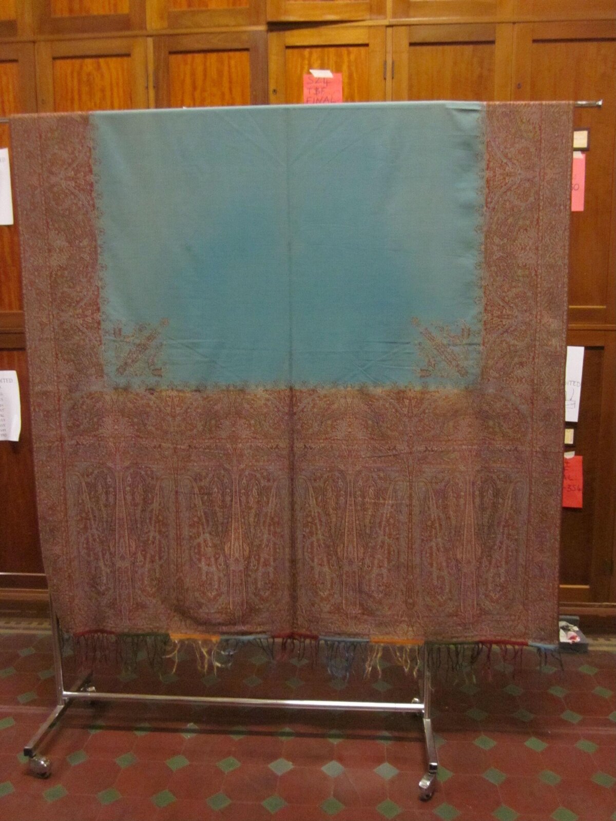 Displayed Antique Paisley Shawl