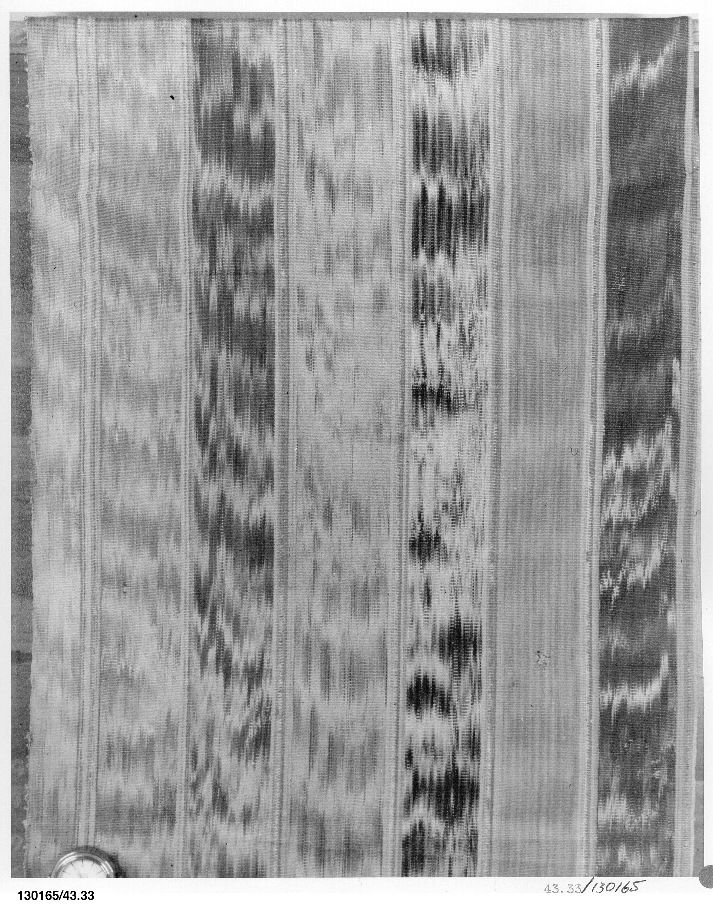Black and White Ikat Fabric Sample