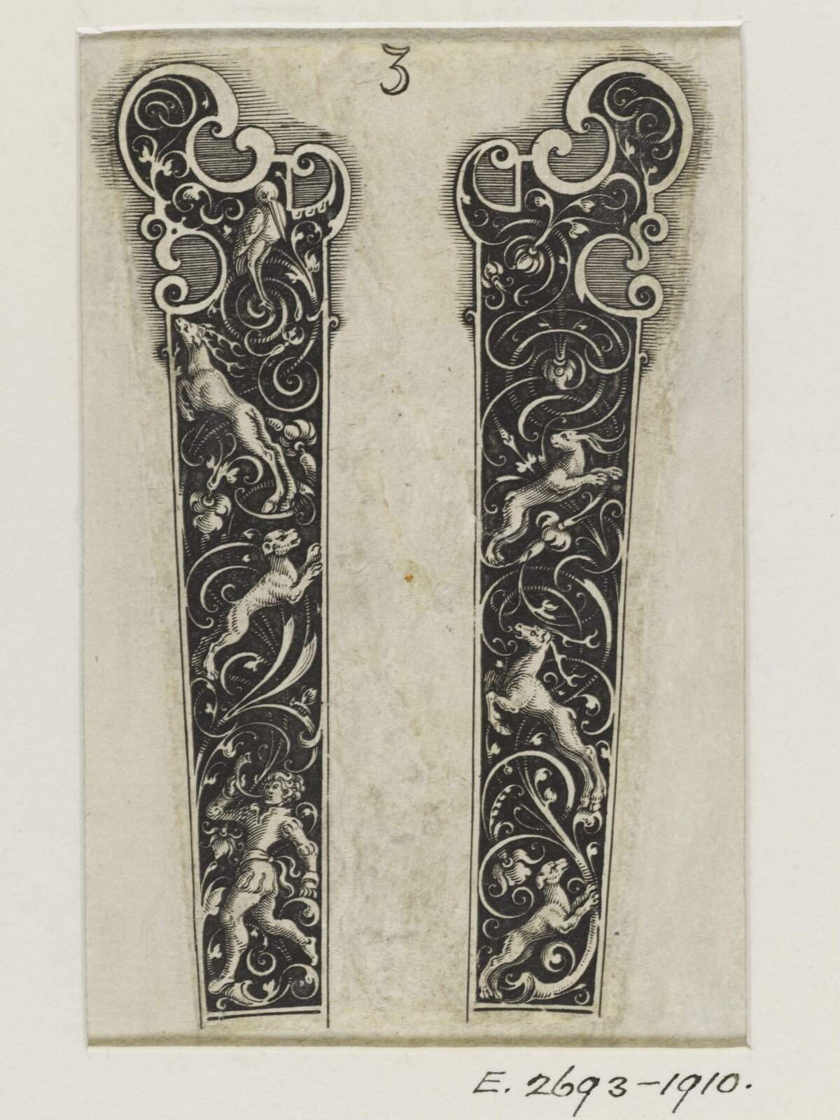 Two Ornamented Knife Handle Engravings