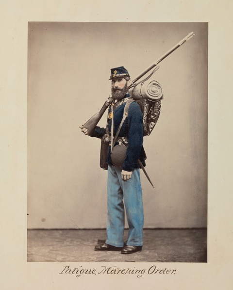 Civil War Soldier in Full Marching Order