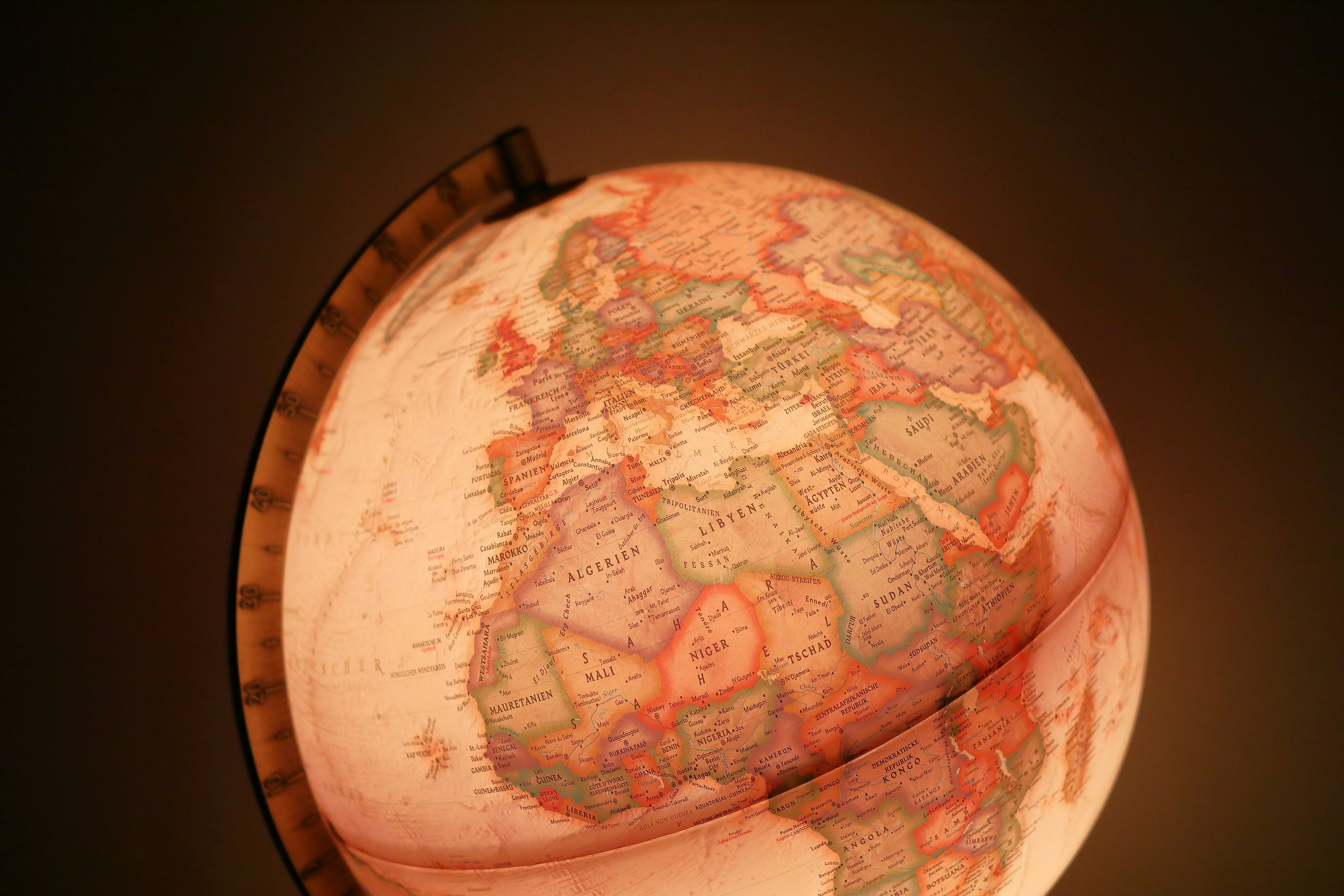 Illuminated Vintage World Globe