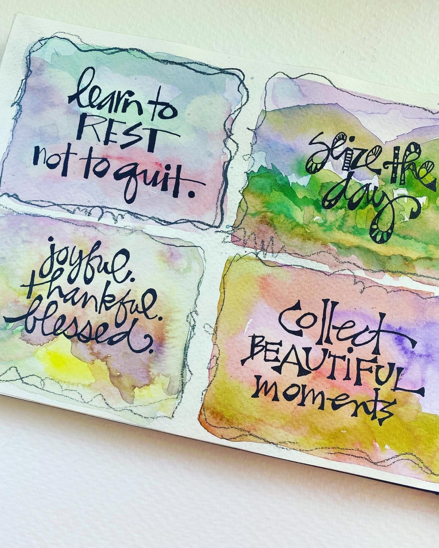 Watercolor Hand-Lettered Motivational Quotes