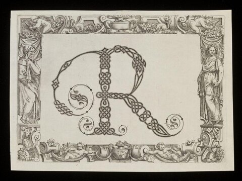 Ornate Engraved Initial Letter R