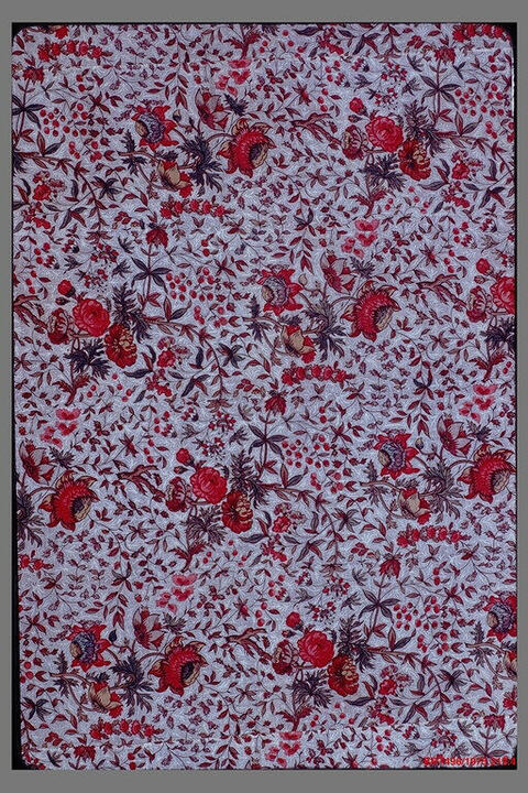 Red Floral Textile Pattern